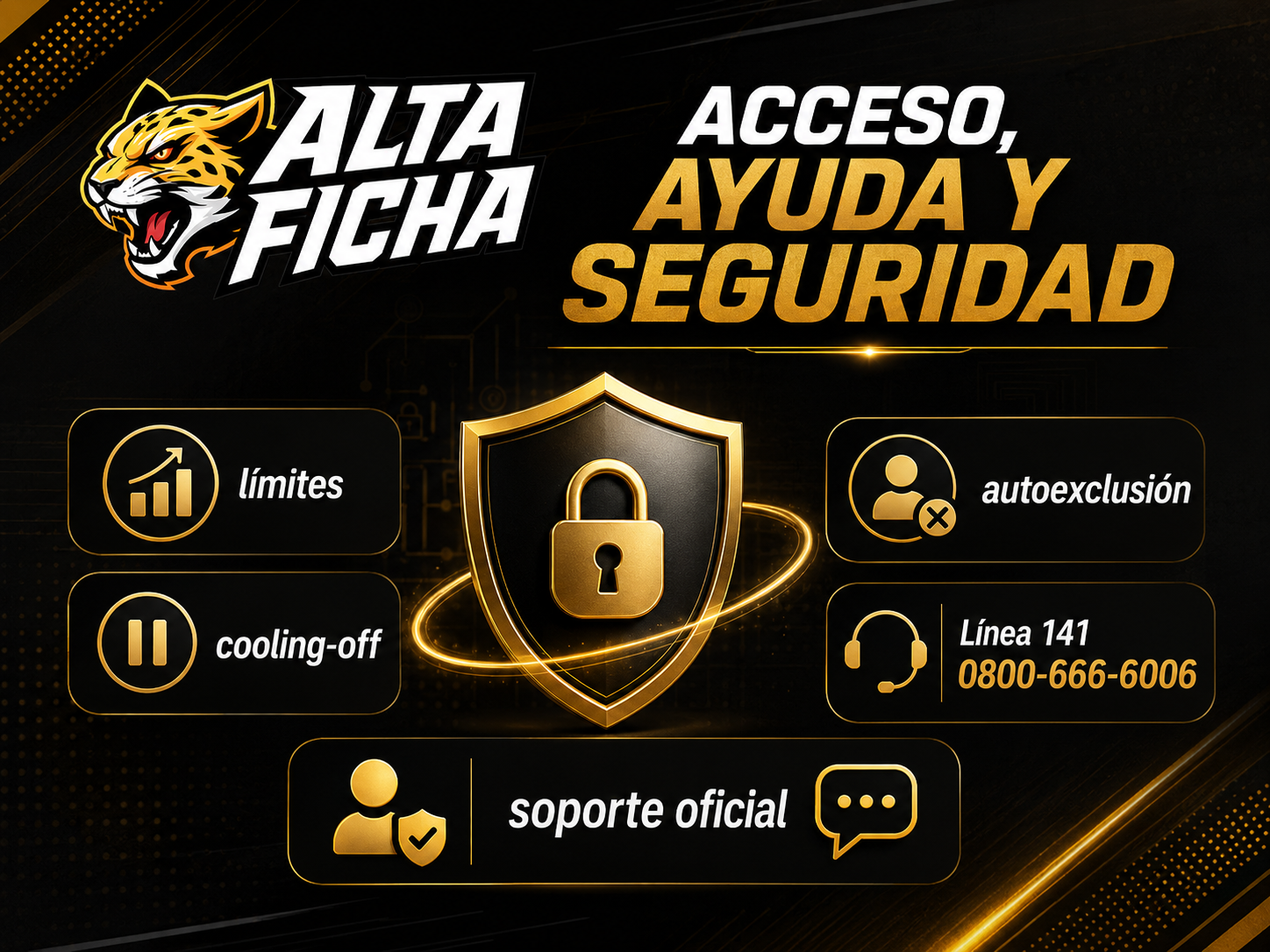 Imagen de Altaficha sobre límites, cooling-off, autoexclusión, soporte oficial y orientación para juego responsable